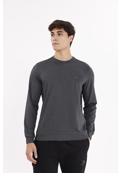 Rowinger Merserize Efektli Yumuşak Doku Ayarlanabilir Kapüşonlu Rahat Kalıp Kapüşonlu Sweatshirt Black