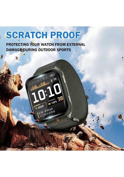 Caseonn Garmin Forerunner 170 Music Pmma Pet Saat Ekran Koruyucu Siyah 2 Adet