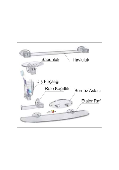 Çoklu 7 Parça 50X40Cm Büyük Otel Banyo Cafe Wc Tuvalet Ayna Seti Şeffaf