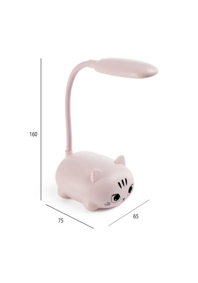My Kitty Şarj Edilebilir Esnek Boyunlu Led Masa Lambası - Göz Dostu Gece Lambası Pembe