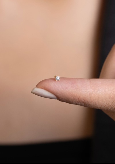 14 Ayar Altın Mini Tektaş Geçmeli Hızma Sarı