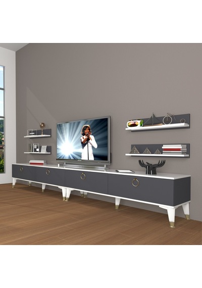 Decoraktiv Eko 360r Mdf Gold Tv Ünitesi Tv Sehpası Beyaz - Siyah