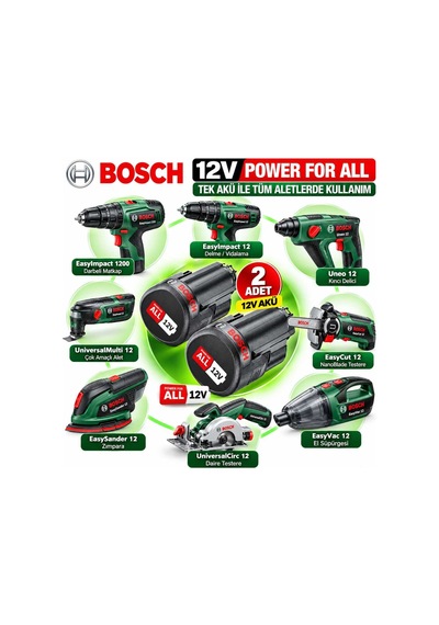 12v Power For All 1.5 Ah Çift Batarya Seti Yeşil Seri Uyumlu