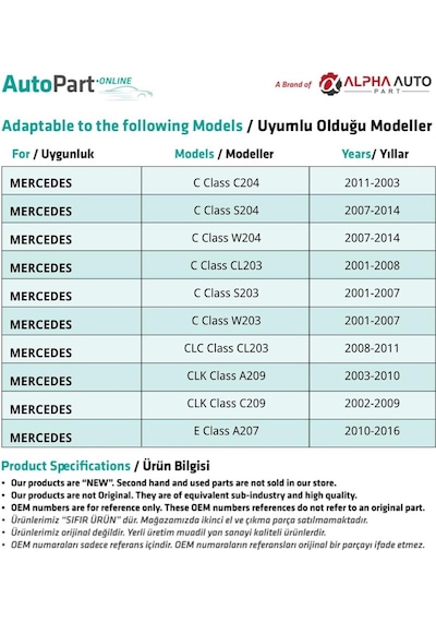 Mercedes İçin Motor, Kaput Keçe Klipsi- 10'lu