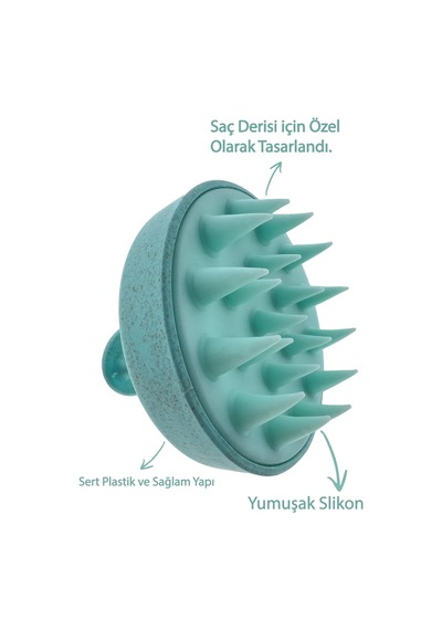 Slikon Saç Masaj Fırçası Şampuan Tarağı Mavi