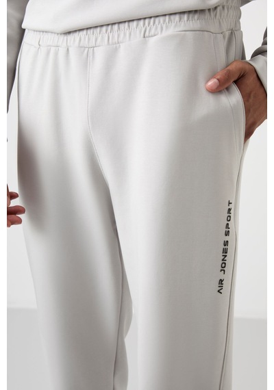 Tommy Life Taş Pamuklu Kalın Yumuşak Dokulu Comfort Fit Baskılı Erkek Eşofman Takım - 85253 Taş Rengi Taş
