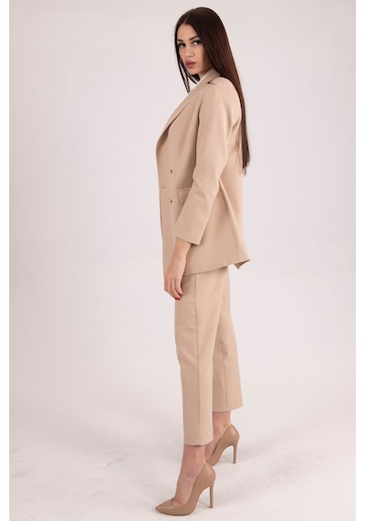 Feminist Bej Blazer Ceket Pantolon İkili Takım 0106305.55 Bej