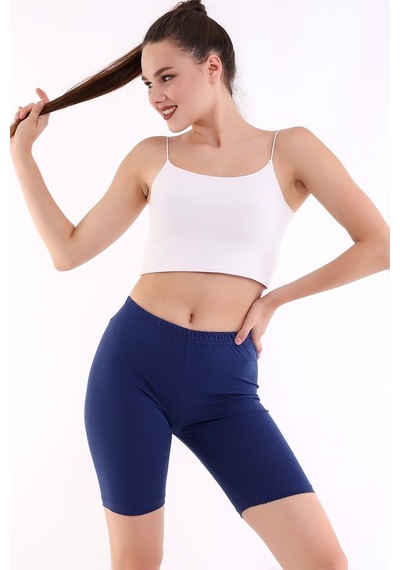 Self Clothing Kadın Lacivert Penye Kumaş Yüksek Bel Kısa Tayt Slf1295