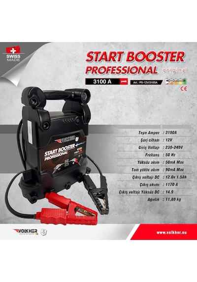 Volkher Akü Takviye Cihazı 12 V. 3100 A.