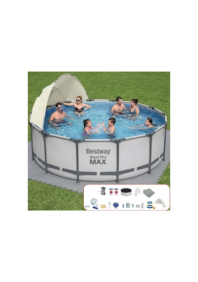 Bestway Yuvarlak Gölgelikli Prefabrik Full Havuz Seti 366x122cm 56420 Bw562