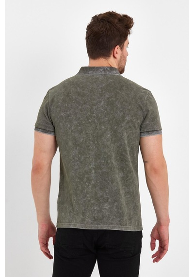 Erkek Polo Yaka T-shirt Haki