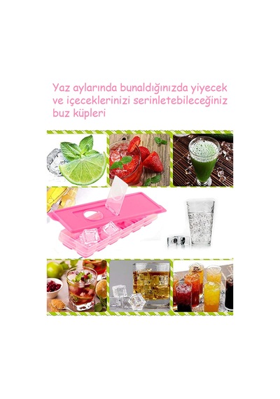 Kapaklı Buz Kalıbı 1 Adet Renkli Kare Buz Kalıbı Kolay Çıkarılabilir Bas Çıkar Buz Tepsisi Dondurma Diğer