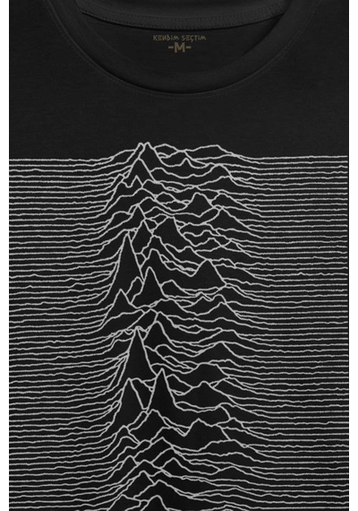 Ses Dalgası Müzik Joy Division Albüm Kapağı Çizgiler Baskılı Tişört Unisex T-shirt 001