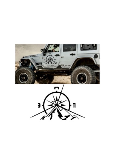 Pusula, 2 Adet, Dağ Off Road Oto Sticker Araba Sticker