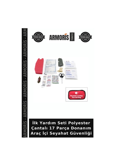 İlk Yardım Seti Polyester Çantalı 17 Parça Donanım Araç İçi Seyahat Güvenliği