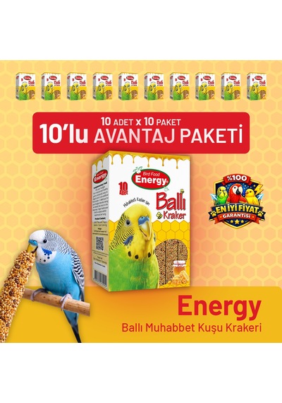 Ballı Muhabbet Kuşu Krakeri 10'lu- 10 Adet