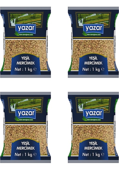 Yazar Yeşil Mercimek 4 x 1 KG