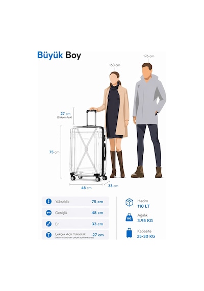 Polo&sky Altuğ Model Pembe Renk Abs Büyük Boy Valiz Bavul