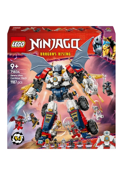 LEGO® NINJAGO® Zane’in Ultra Kombo Mech’i 71834 - 9 Yaş ve Üzeri Çocuklar için 4’ü 1 Arada Yaratıcı Oyuncak Yapım Seti (1187 Parça)