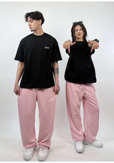 Zaee Club Nakışlı Oversize Unisex T-shirt Siyah