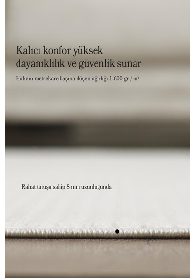 Krem Yumuşak Dokulu Jüt Taban Halı Kilim Salon Mutfak Koridor Yolluk Dokuma 9mm Antialerjik Renkli