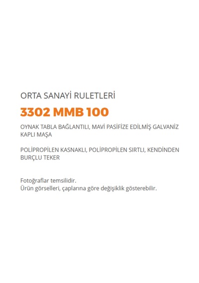 Cateksss 3302 Mmb 100 Oynak Tabla Bağlantılı, Mavi Pasifize Edilmiş Galvaniz Kaplı Maşa Polipropilen Kasnaklı, Polipropilen Sırtlı, Kendinden Burçlu Teker Cateksss 3302 Mmb 100 Oynak Tabla Bağlantılı, Mavi Pasifize Edilmiş Galvaniz Kaplı Maşa Polipropilen Kasnaklı, Polipropilen Sırtlı, Kendinden Burçlu Teker