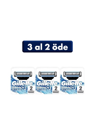 Gillette Mach3 Start Yedek Tıraş Bıçağı 2'li 3 Al 2 Öde