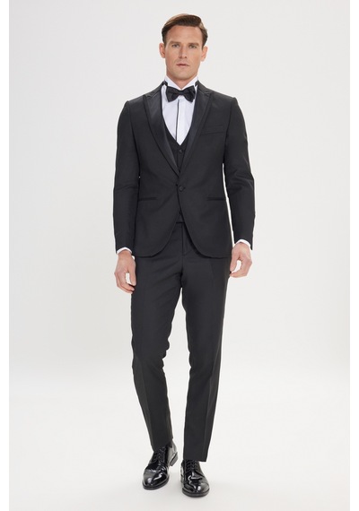 Ac&Co / Altınyıldız Classics Slim Fit Desenli Klasik Smokin Takım Siyah (538463578)