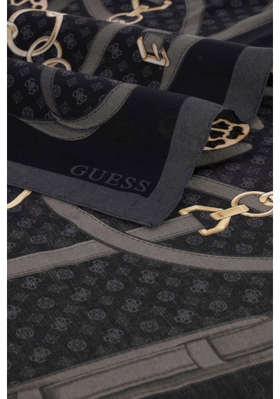 Guess Desenli 120 X 120 Cm Eşarp Aw5679pol03 Kadın Eşarp Aw5679 Pol03 Bla Siyah