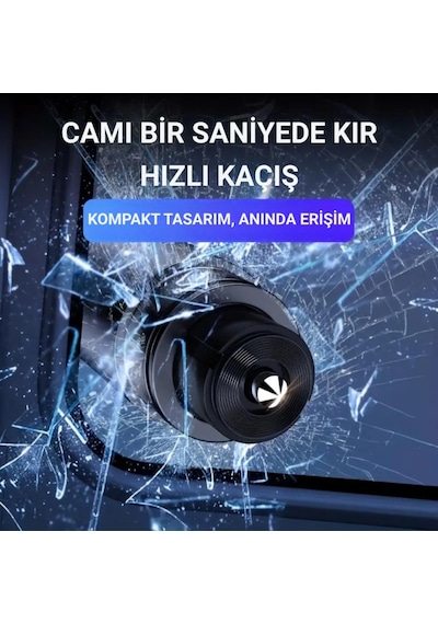 Polham 2in1 Araç İçi Cam Kırıcı Ve Emniyet Kemer Kesici, Premium Acil Durum Kiti, Hayat Kurtarıcı