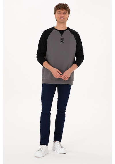 U.S. Polo Assn. Erkek Bisiklet Yaka Regular Fit Siyah İnce Sweatshirt 50315420-VR046