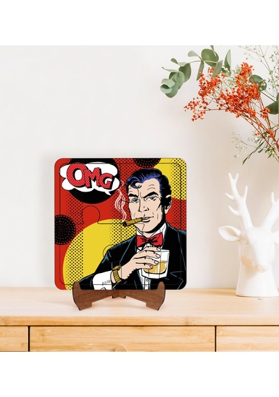 Bk Gift Pop Art Tasarımlı Ahşap Standlı Puzzle Çerçeve-36