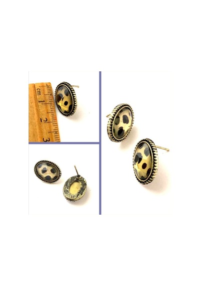 Omeniv Minyon Klasik Küpe Leopar Desen 41914016 Çok Renkli