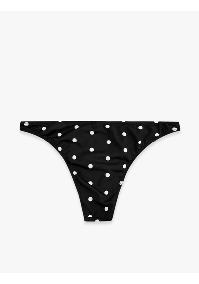 Koton Puantiye Desenli Brazilian Bikini Altı Siyah 6sak00198mm