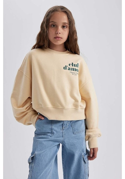 Defacto Kız Çocuk Oversize Geniş Kalıp Baskılı Sweatshirt A6158a823aubg378 Bej Defacto Kız Çocuk Oversize Geniş Kalıp Baskılı Sweatshirt A6158a823aubg378 Bej