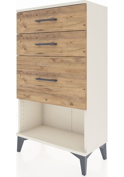 Arges Komodin 3 Çekmeceli 60x30x106 Aytaşı-çam Aytaşı