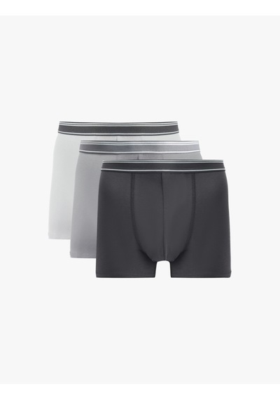Koton Normal Bel Pamuklu 3'lü Boxer Seti Gri 7wlm90005mk