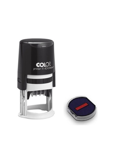Colop R40 Tarih Kaşe Tr Siyah Kasa Mavi/kırmızı Keçe - 40 MM