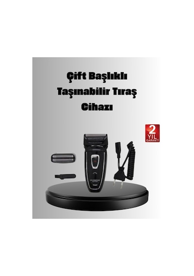 Şarjlı - 716 - Kablosuz Tıraş Makinesi Çift Başlık Kuru Tıraş - Edntrend - Ergonomik Tnabilir