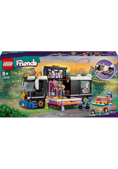 LEGO® Friends Pop Star Müzik Turne Otobüsü 42619 8+ Yaratıcı Oyuncak Yapım Seti - 845 Parça