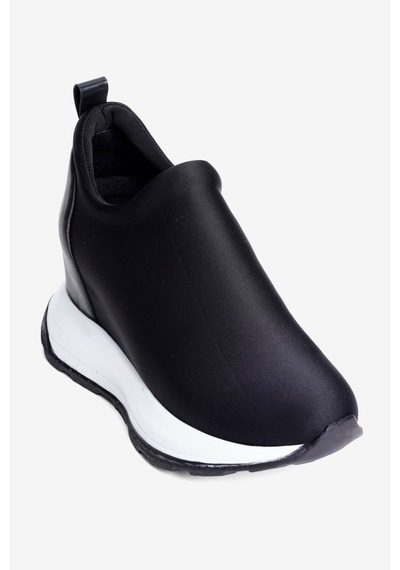 Mubiano Kadın Streç Gizli Ökçe Sneaker Bot Kalın Taban Tulea Siyah