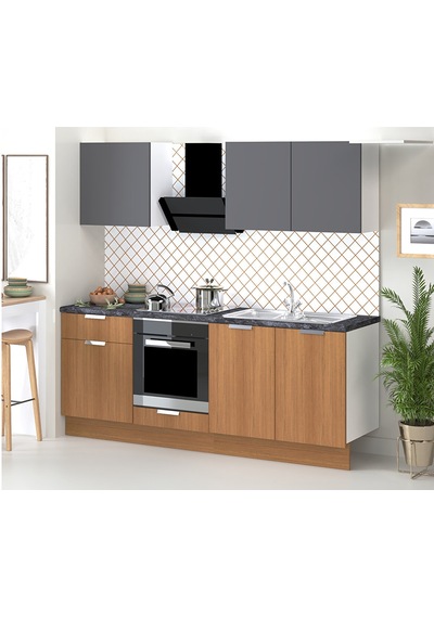 Fly 220 Cm Teak Ank Mutfak Antrasit Fly 220 Cm Teak Ank Mutfak Antrasit