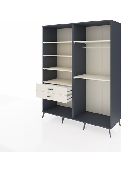 Kronos Gardrop 6 Raflı 2 Çekmeceli 2 Askılı 176x59x221 Antrasit-aytaşı Aytaşı Kronos Gardrop 6 Raflı 2 Çekmeceli 2 Askılı 176x59x221 Antrasit-aytaşı Aytaşı