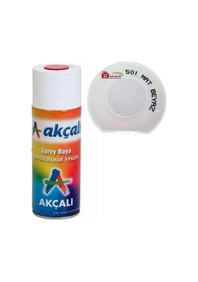 Akçalı Sprey Boya 400 Ml 501 Mat Beyaz Çok Renkli