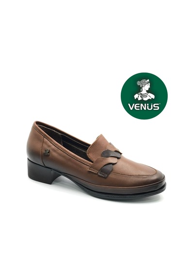Venüs Cedrus Hakiki Deri Comfort Ortopedik Kadın Topuklu Ayakkabı Taba