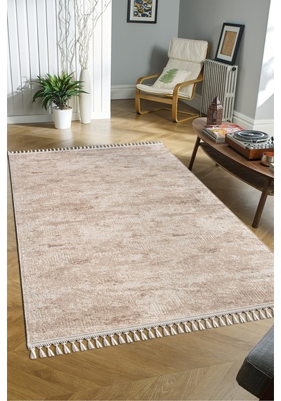 Valeryhome Violet Koleksiyonu Yıkanabilir Kaymaz Taban Salon,oturma Odası,mutfak,antre,koridor Halısı Bej Bej