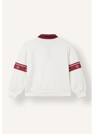 Defacto Polo Yaka Şerit Detaylı Baskılı Sweatshirt Kız Çocuk I7534a826wner105 Ekru-er105 Defacto Polo Yaka Şerit Detaylı Baskılı Sweatshirt Kız Çocuk I7534a826wner105 Ekru-er105