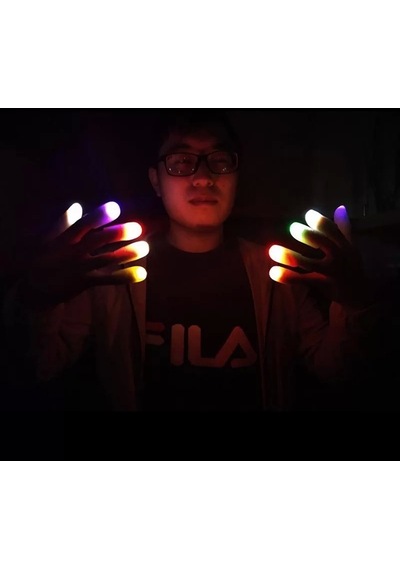 Led Işıklı Renkli Sihirli Parmak Işıklı Parmak Şaka Parmak 1 Adet Lisinya
