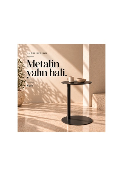 Slate Metal C Sehpa Modern Tasarım Elips Tablalı Minimalist Koltuk Yanı Sehpa Siyah - 935314037 Siyah