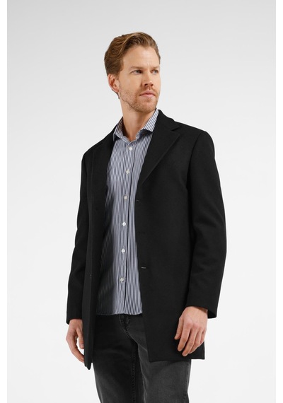 İmza Siyah Mono Yaka Esnek Slim Fit Classic Kaşe Palto 1005255101 Siyah